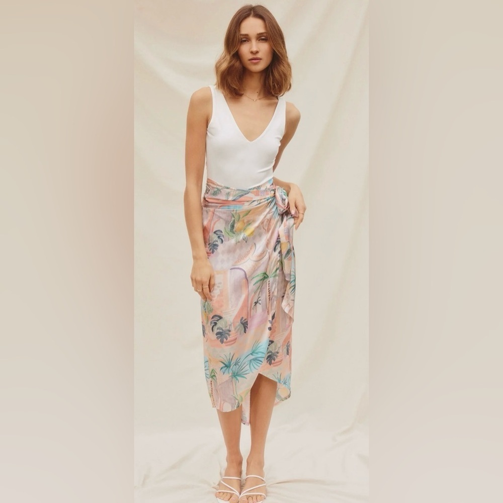 Dress Forum Palm Springs Midi Wrap Skirt NWT - Picture 2 of 10